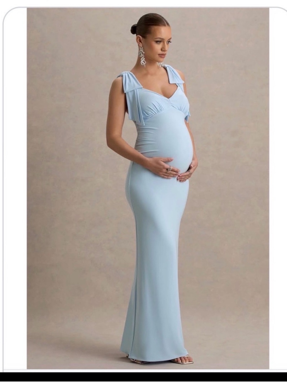 Club L London Light Blue Maxi Maternity Dress